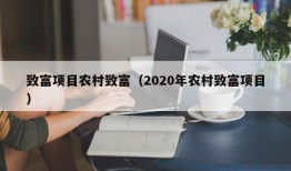 致富项目农村致富（2020年农村致富项目）